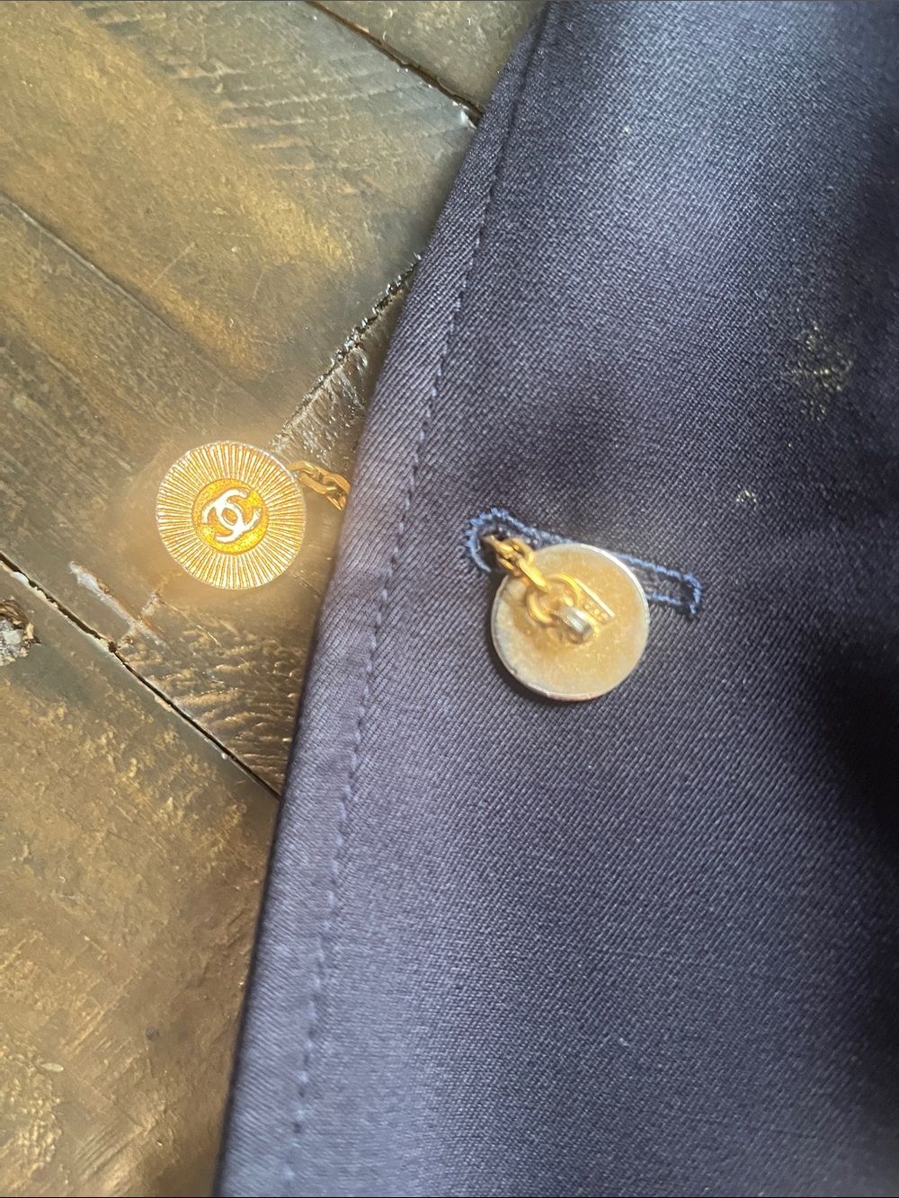 CHANEL Dark Navy Blazer with Gold Buttons - Picture 12 of 16